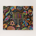 Farbige Motive Hanukkah Menorah Puzzle<br><div class="desc">Farbige Motive Hanukkah Menorah</div>