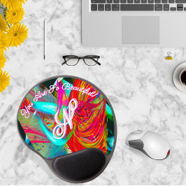 Farbige Motivierend Monogramm flüssig Abstrakt Gel Mousepad