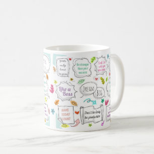 Farbige Motivierend Zitate - Ziele für Sprachblas Kaffeetasse