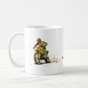 Farbige Motorrad Dirt Bike Fahrer Kaffeetasse
