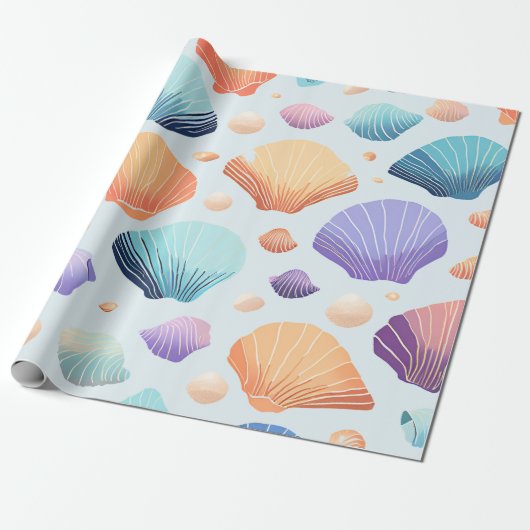 Farbige Muschel Geschenkpapier (Ungerollt)