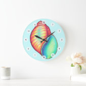 Farbige Muschel Große Wanduhr (Zuhause)