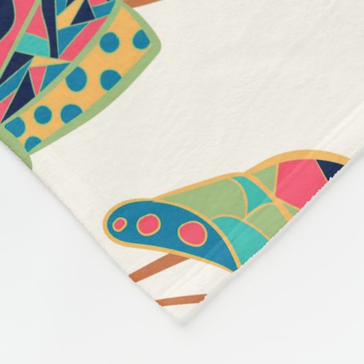 Farbige Muschelmuster Fleecedecke (Ecke)