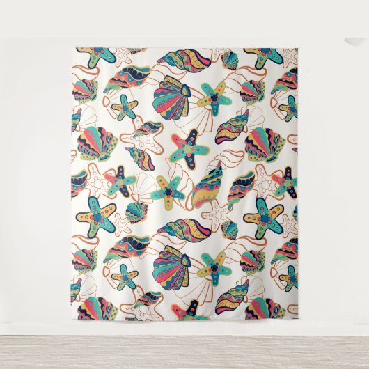 Farbige Muschelmuster Wandteppich (Vorderseite)