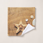 Farbige Muscheln am Sand Badhandtuch Set (Waschlappen)