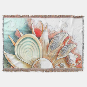 Farbige Muscheln am Strand Aquarellmalerei Decke