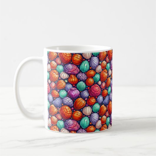 Farbige Muscheln Kaffeetasse (Links)
