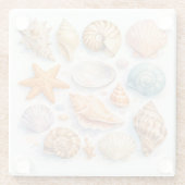 Farbige Muscheln. Maritim.  Glasuntersetzer (Rückseite)