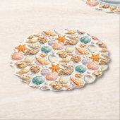 Farbige Muscheln. Maritim. Papieruntersetzer Untersetzer (angewinkelt)