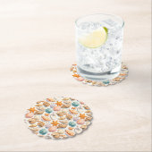 Farbige Muscheln. Maritim. Papieruntersetzer Untersetzer (Vor Ort)