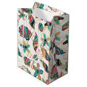 Farbige Muscheln mittlere Geschenktasche Geschenktüte (Vorderseite Schrägansicht)