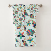 Farbige Muscheln Muster Badehandtuch Set