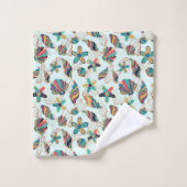 Farbige Muscheln Muster Badehandtuch Set (Waschlappen)