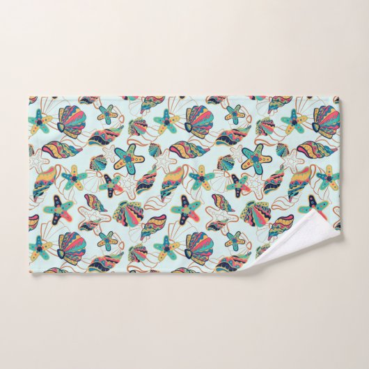 Farbige Muscheln Muster Badehandtuch Set (Handtuch)