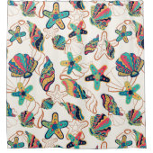 Farbige Muscheln - nahtloses Muster Duschvorhang (Vorderseite)