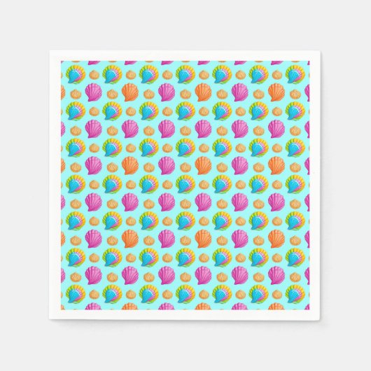 Farbige Muscheln  Serviette (Vorderseite)