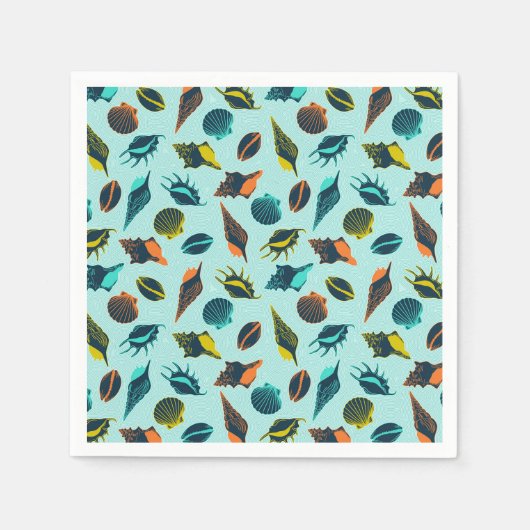 Farbige Muscheln Serviette (Vorderseite)