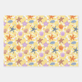 Farbige Muscheln und Algen Geschenkpapier Set (Vorderseite 2)