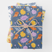 Farbige Muscheln und Algen Geschenkpapier Set (Beispiel)