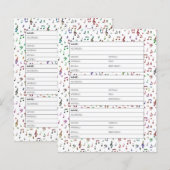 Farbige Musik-Adressbuchseite (Vorne/Hinten)