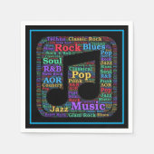 Farbige Musik Genres Serviette (Vorderseite)