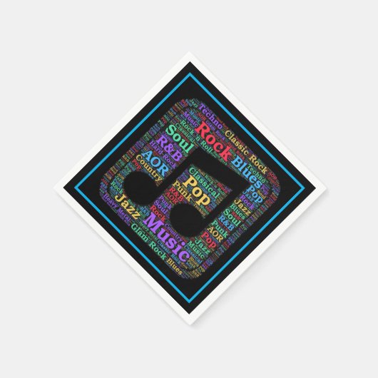 Farbige Musik Genres Serviette (Ecke)