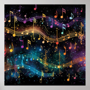 Farbige Musik in der Nacht Poster