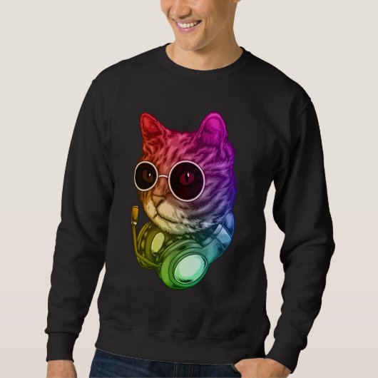 Farbige Musik Kopfhörer Kopfhörer Raab Animal Sweatshirt (Vorderseite)