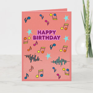 Farbige Musikalische Alles Gute zum Geburtstag Gru Karte