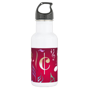Farbige musikalische Hinweise Trinkflasche