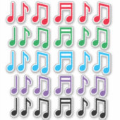 Farbige Musikalische Notensymbole Aufkleber (Vorderseite)
