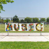 Farbige Musikbriefe und Musiknoten Banner (Insitu)
