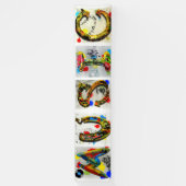 Farbige Musikbriefe und Musiknoten Banner (Vertikal)