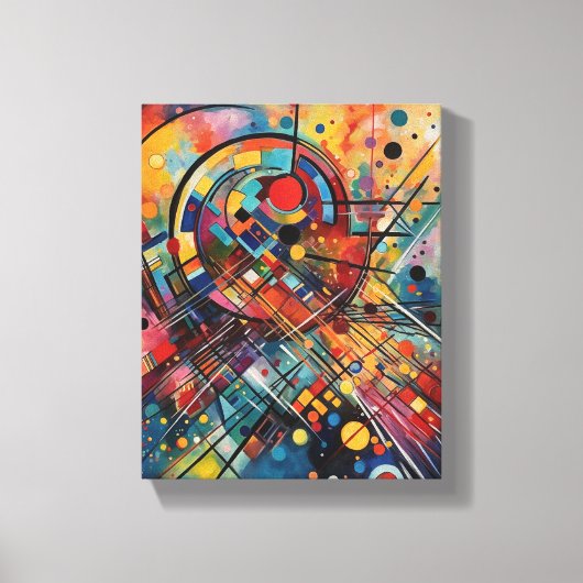Farbige Musikkomposition Abstrakte Malerei Leinwanddruck (Vorderseite)