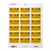 Farbige Musiknote Adressaufkleber (Vorne)