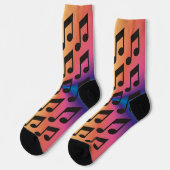 Farbige Musiknote Crew Socken (Linkes Detail)