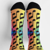 Farbige Musiknote Crew Socken (Oben)