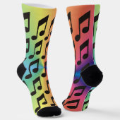 Farbige Musiknote Crew Socken (Gewinkelt)