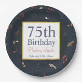 Farbige Musiknote Geburtstag Pappteller (Vorderseite)