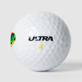 Farbige Musiknote Herzmuster Golfball (Logo)