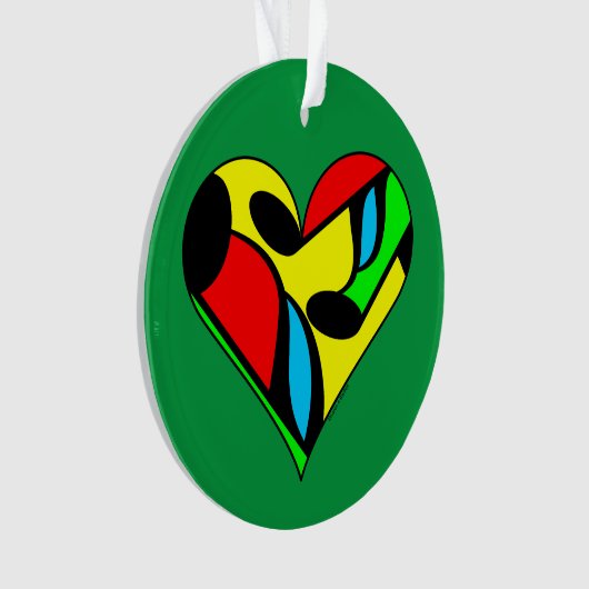 Farbige Musiknote Herzmuster Ornament (Vorderseite)
