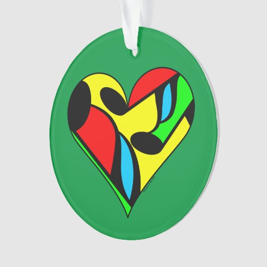 Farbige Musiknote Herzmuster Ornament (Vorderseite)