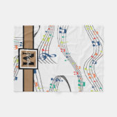 Farbige Musiknote Musician Monogram Fleecedecke (Vorderseite (Horizontal))