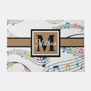 Farbige Musiknote Musician Monogram Fußmatte