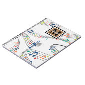 Farbige Musiknote Musician Monogram Notizblock (Linke Seite)