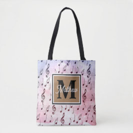 Farbige Musiknote Musician Monogram Tasche