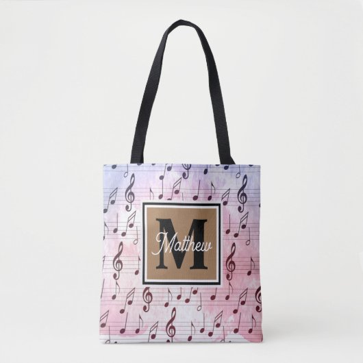Farbige Musiknote Musician Monogram Tasche (Vorderseite)