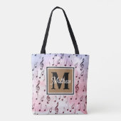 Farbige Musiknote Musician Monogram Tasche (Rückseite)