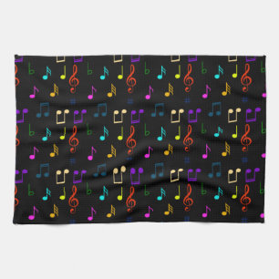 Farbige Musiknote Musiker Musikstil Kunst Geschirrtuch