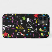 Farbige Musiknoten auf schwarz Case-Mate iPhone Hülle (Rückseite (Horizontal))